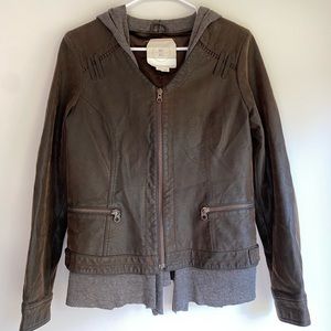 Anthropologie Hei Hei Causeway Jacket - Brown Faux Leather